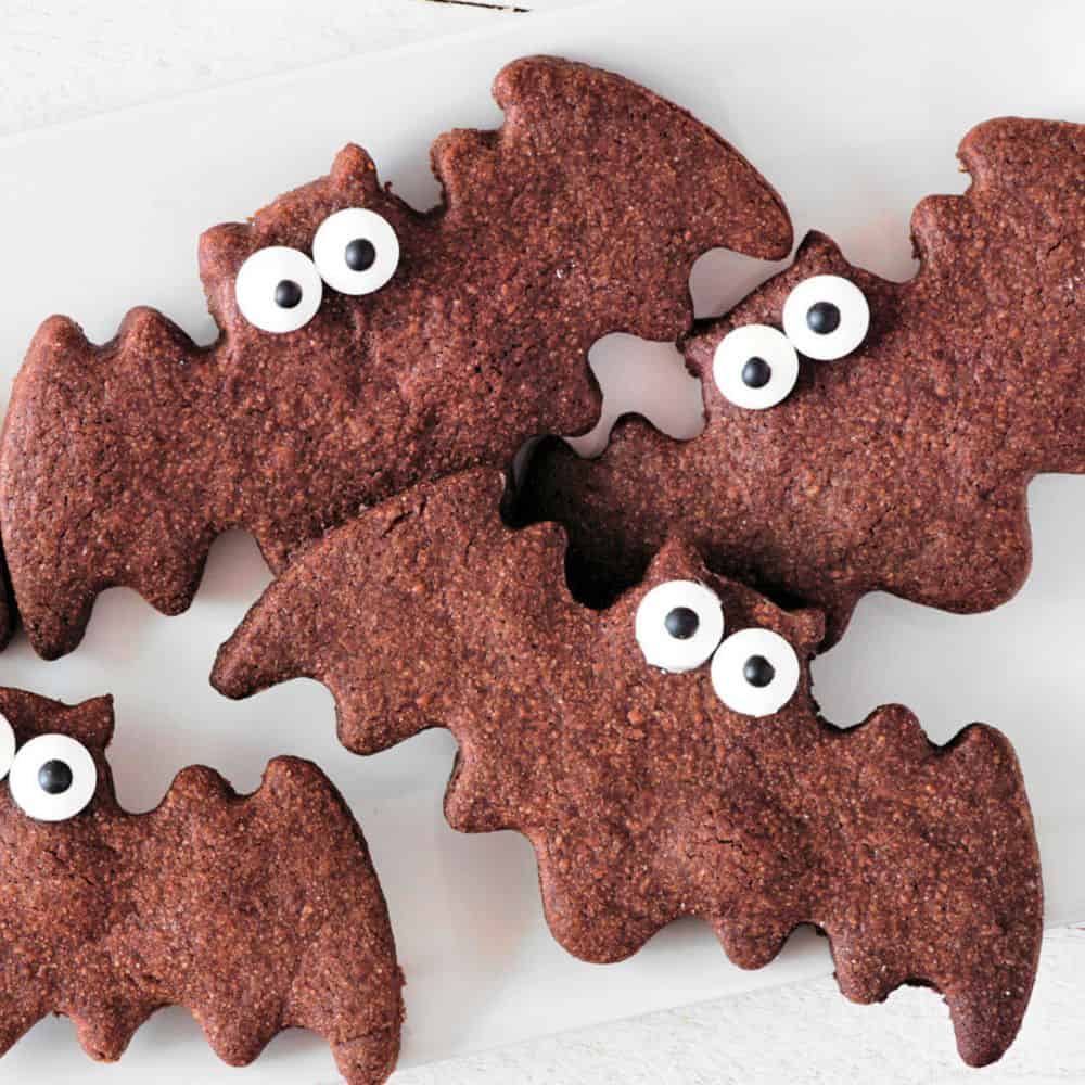 Cheater Bat Brownies - Halloween brownies shaped like bats made out of store bought brownies