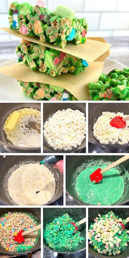 st patrick day rice krispie treats with lucky charms