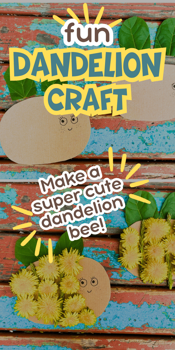 Dandelion craft for preschoolers and up! (honey bee craft activity) text over image of dandelions and bees