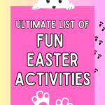 ULTIMATE LIST OF FUN EASTER IDEAS FOR KIDS AND FAMILY cartoon bunny holding text sign