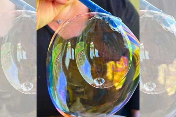 Best DIY Bubble Solution For Blowing Bubbles huge bubble within a bubble from home made bubble mix