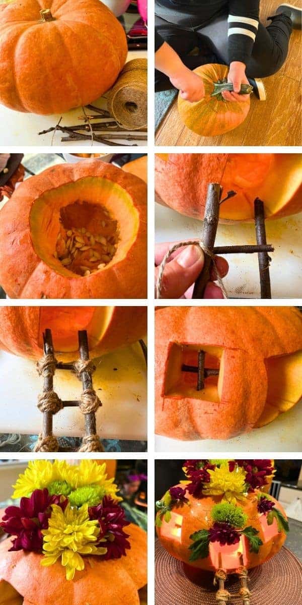 DIY Fairy House Pumpkin Carving step by step pictures