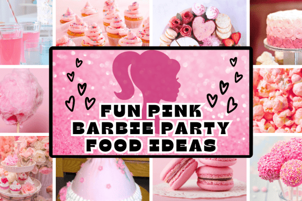 Pink Barbie Inspired Recipes Ideas (FUN PINK BARBIE PARTY FOOD IDEAS) different images of pink foods for Barbie parties