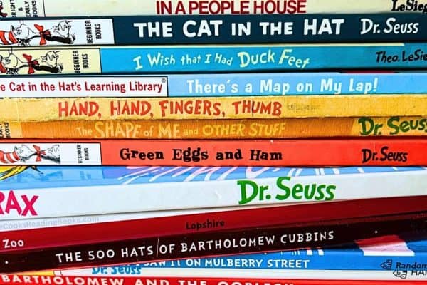List of Dr Seuss books different Seuss children's books stacked on top of each other