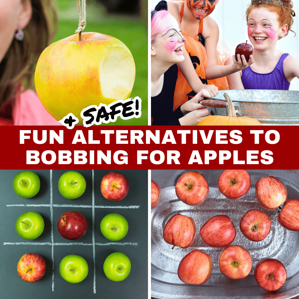 ALTERNATIVES TO BOBBING FOR APPLES (FUN AUTUMN GAMES) - how to bob for apples and more! different pictures of apple games