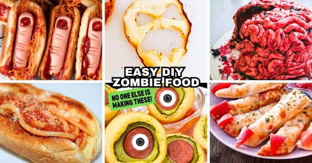 Easy DIY Zombie Theme Food Ideas Kids Love - different pictures of zombie foods