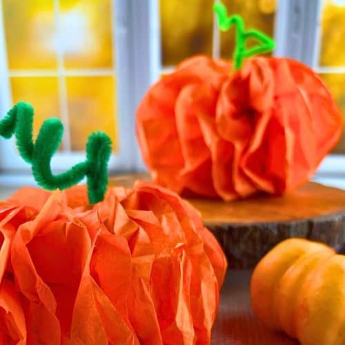 Easy DIY Tissue Paper Pumpkin Craft