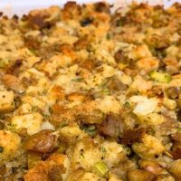 Turkey Dressing Old Fashioned Recipe Turkey Dressing Old Fashioned Recipe in a white casserole dish