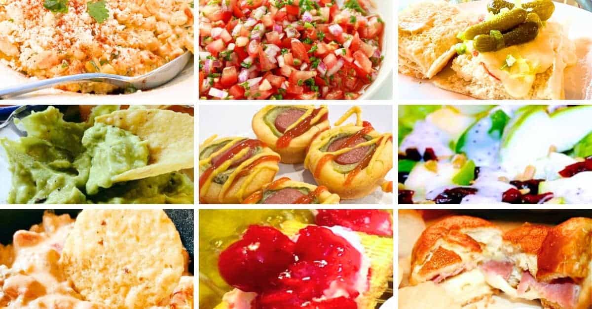 Easy New Year's Eve Appetizers Recipes - different images of New Year's Eve party foods and dips