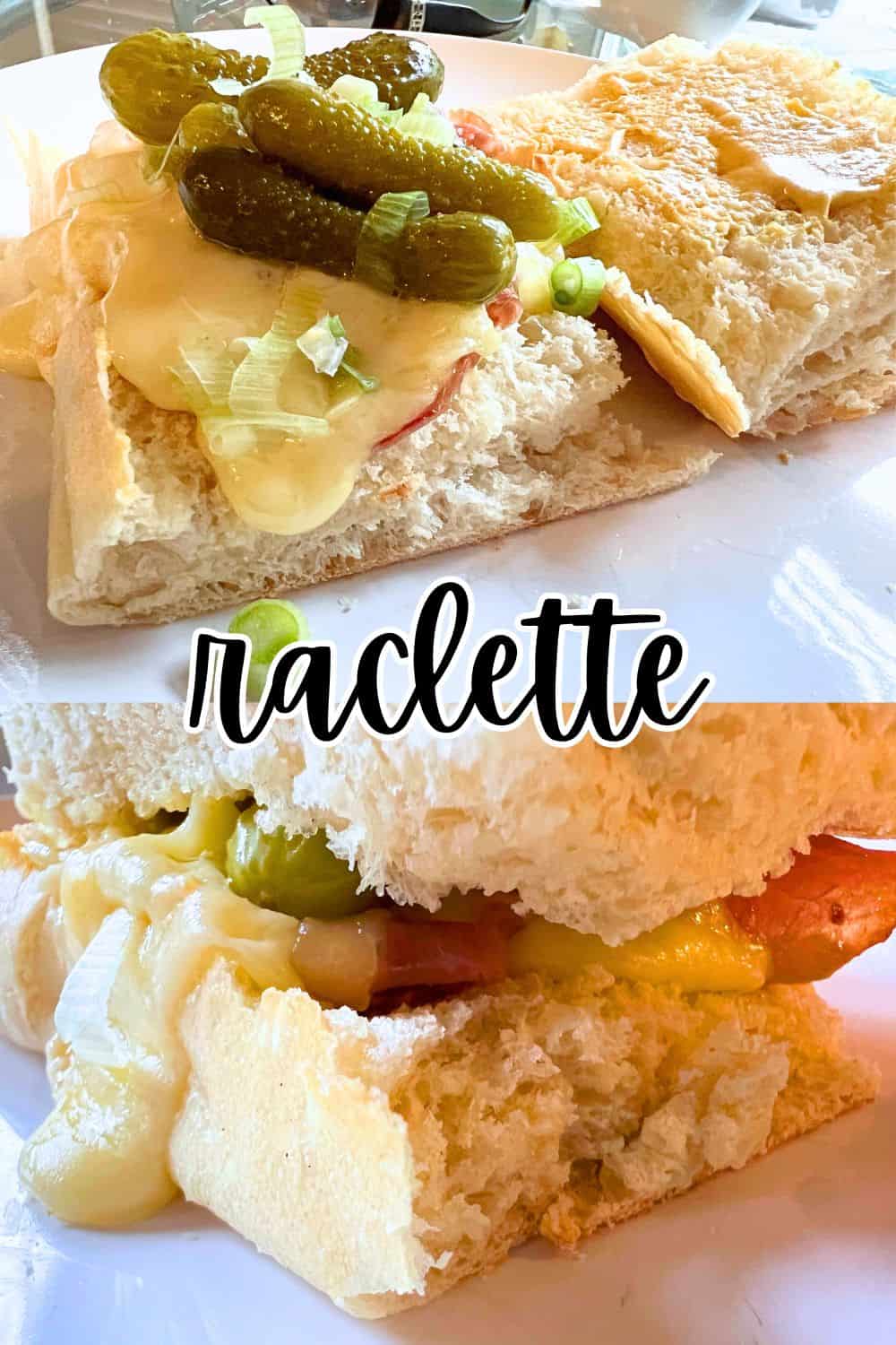 Making Melted Raclette Sandwiches - raclette sandwich with toppings on white plates