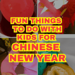 Fun Lunar New Year Kids Activities and Chinese New Year Crafts - text over different images of Chinese New Year activities for kids