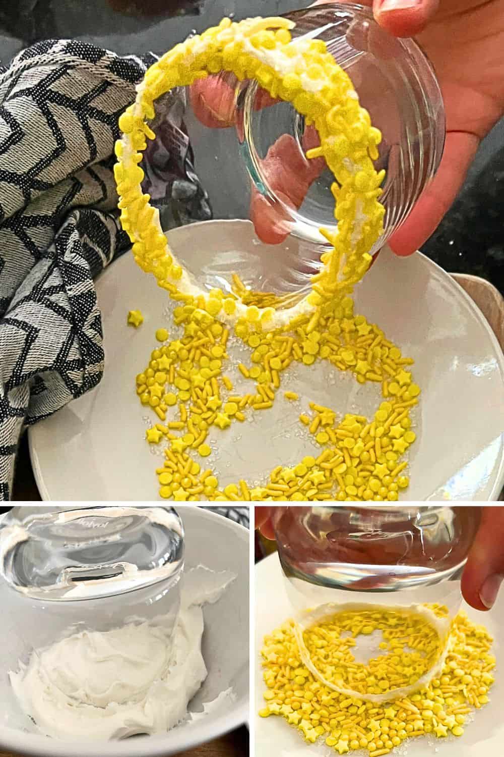How To Make Sprinkled Rimmed Glasses for Drinks step by step photos