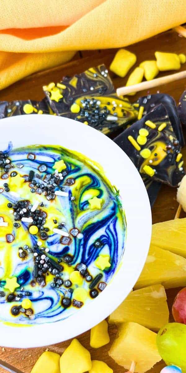 Galaxy Dip For Solar Eclipse Party Treats on a party table