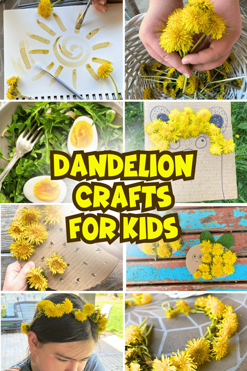 Dandelion Crafts For Kids - different images of dandelion activities for kids