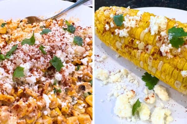Mexico Street Corn Recipes 2 Ways - pictures of Mexican street corn esquites and Mexican street corn elotes
