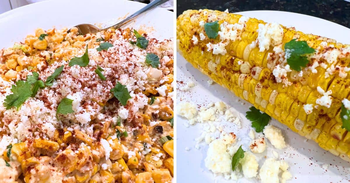 Mexico Street Corn Recipes 2 Ways - pictures of Mexican street corn esquites and Mexican street corn elotes