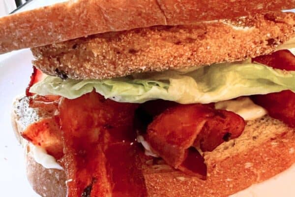 Fried Green Tomato BLT Sandwich Recipe picture on a plate