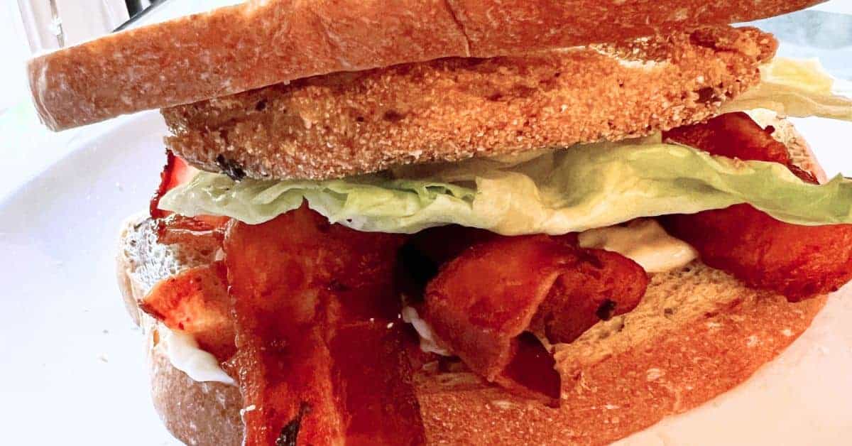 Fried Green Tomato BLT Sandwich Recipe picture on a plate