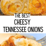 Best Tennessee Onions Recipe (CHEESY BAKED ONIONS CASSEROLE) - text over picture of Southern sweet onions recipes