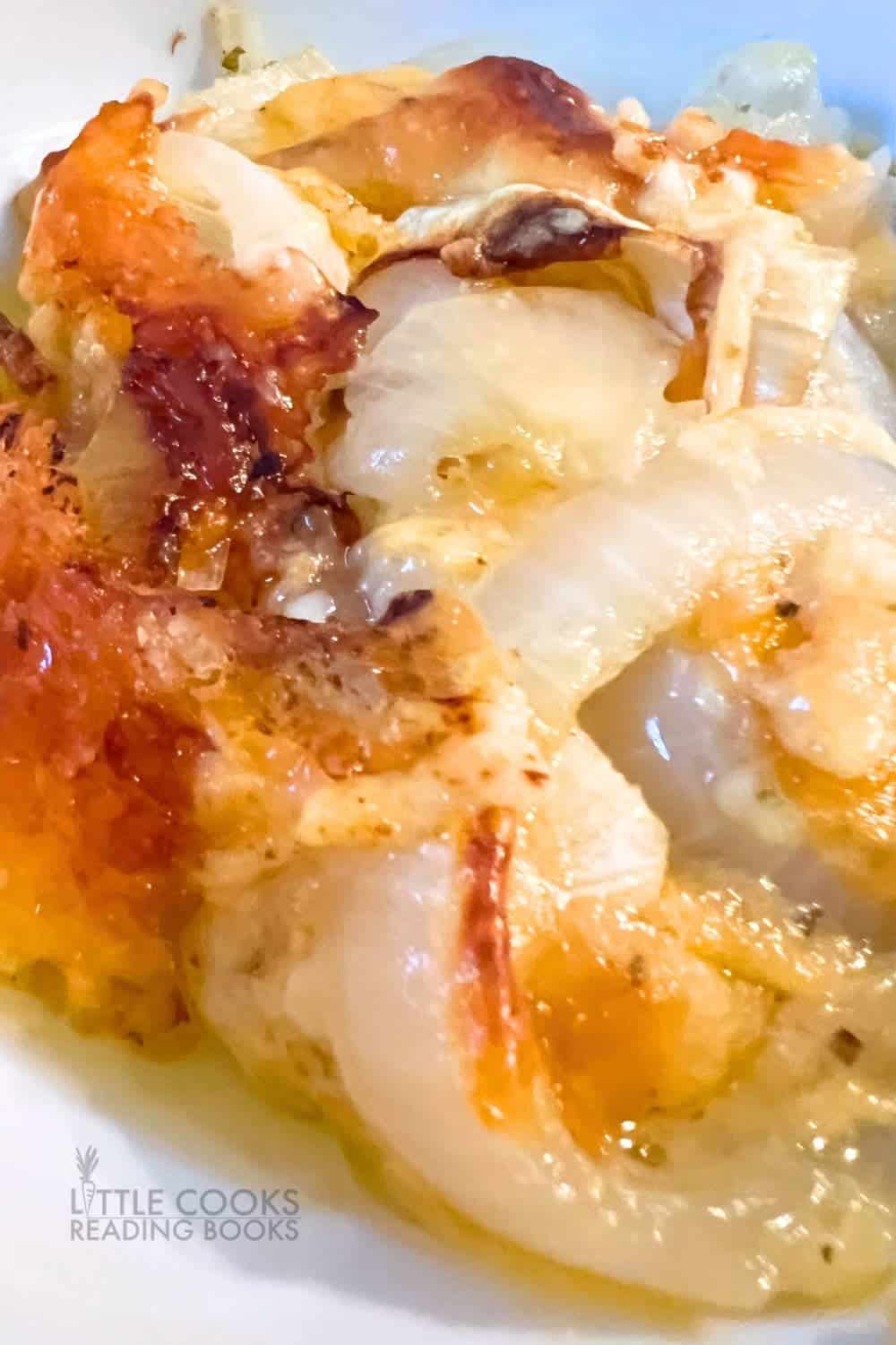 Old Fashioned Baked Tennessee Onion Casserole Southern Recipe in a white bowl