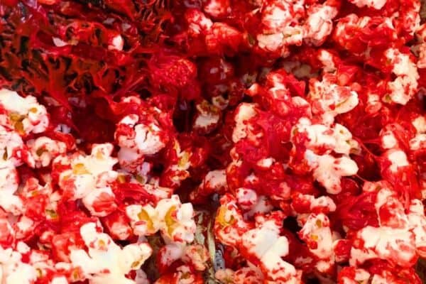 Bloody Halloween Popcorn (Red Popcorn Without Food Coloring For Halloween Treats)