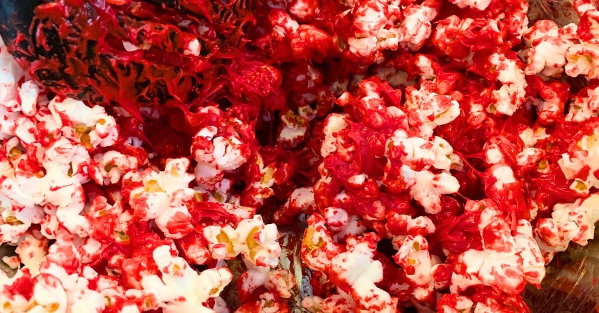 Bloody Halloween Popcorn (Red Popcorn Without Food Coloring For Halloween Treats)