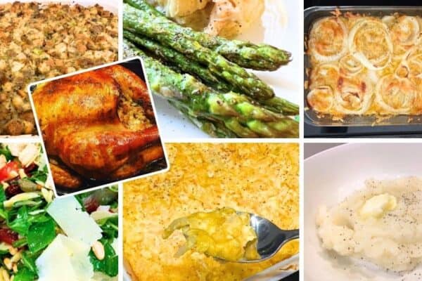 Easy Side Dishes To Serve With Turkey Recipes - collage of dinner sides for Thanksgiving recipes, Christmas recipes, holiday menu or dinner recipes