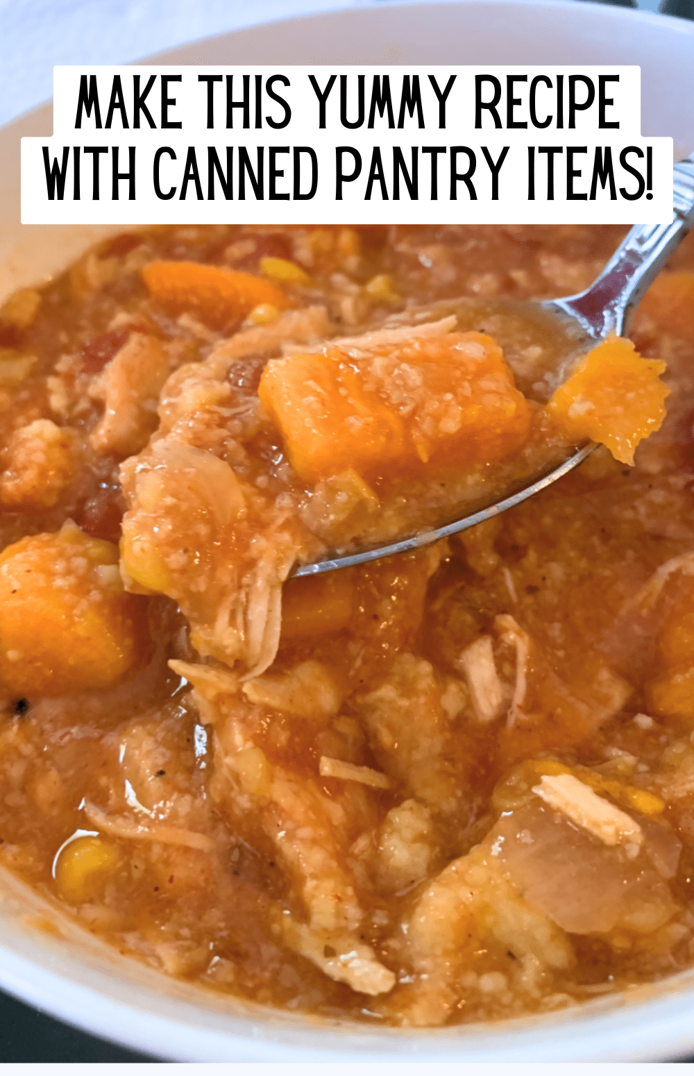 Emergency Meals Easy Recipes - Canned sweet potato and canned chicken recipes for hearty stew for Emergency Prepper Meals, Shtf Recipes, List of Emergency Stockpile Foods for Pantry Cooking and Survival Meals - Easy Meals To Cook with No Power Recipes