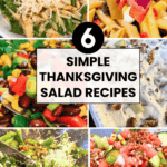 popular best Thanksgiving salad recipes - Thanksgiving salads collage with text overlay for simple Thanksgiving side dishes