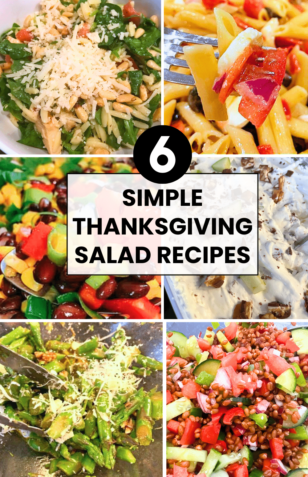 popular best Thanksgiving salad recipes - Thanksgiving salads collage with text overlay for simple Thanksgiving side dishes