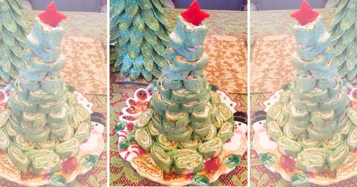 Christmas Pinwheels Tree Appetizer For Holiday Parties - 3 images of Christmas Party Christmas Tree Pinwheels on a Christmas Table