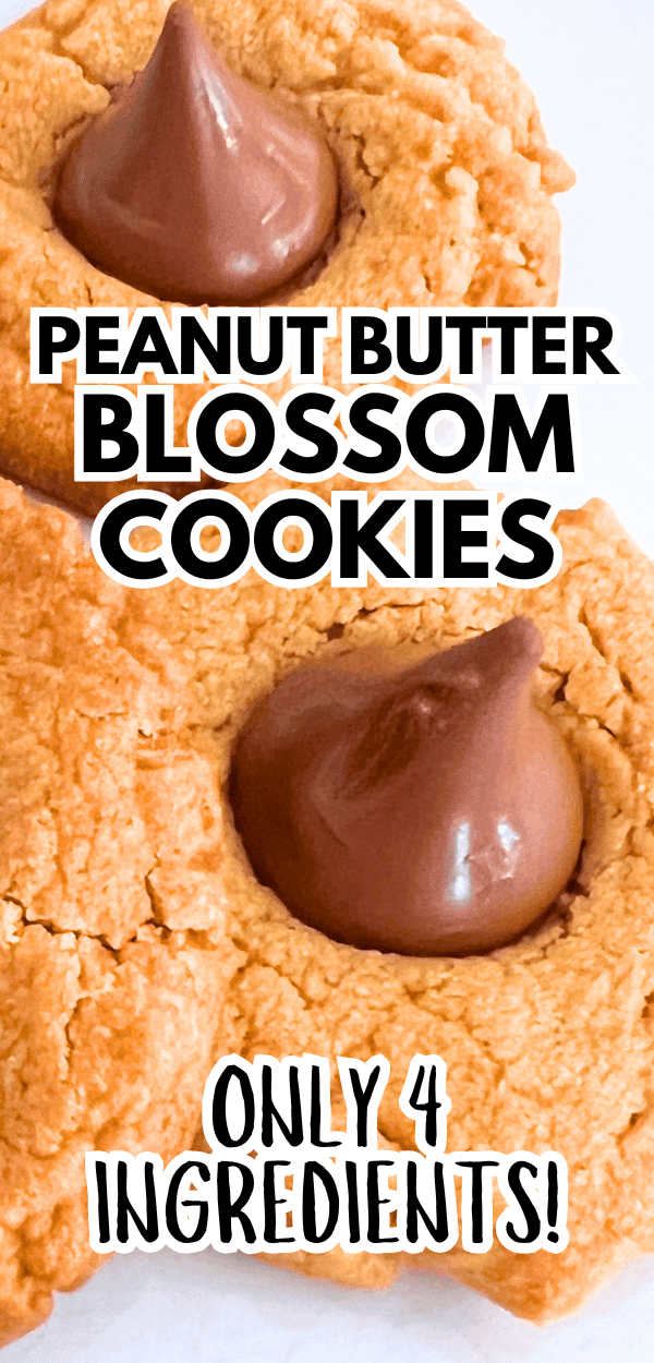 Classic Peanut Butter Blossoms Cookie Recipe - Easy Peanut Butter Kiss Cookies on a white plate. Great cookies for holidays, Christmas party cookie exchange or easy party food ideas