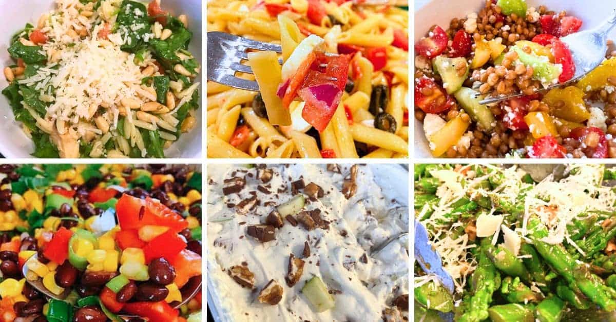 6 popular best Thanksgiving salad recipes - collages of salads for Thanksgiving dinner sides