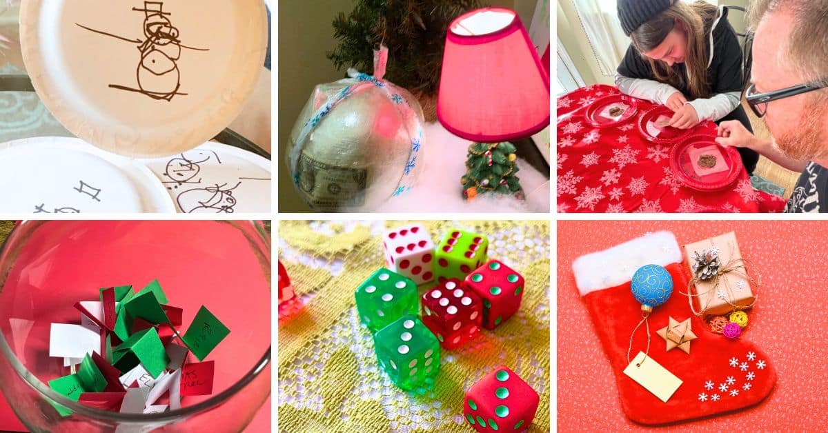 Fun and Funny DIY Christmas Party Games for Kids and Adults DIY Games for Holidays - collage of different Christmas games and people playing games for Christmas