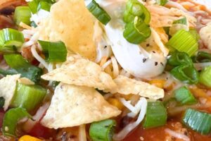 Homemade Taco Soup Recipe with Mexican recipe toppings from Little Cooks Reading Books