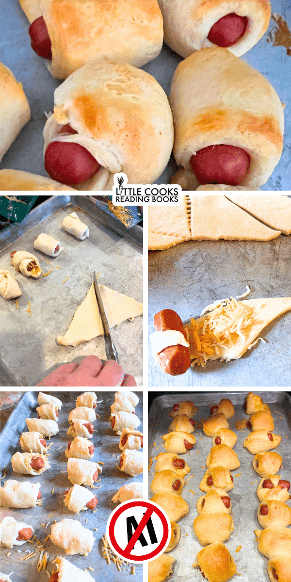 How to Make Pigs in a Blanket with Crescent Rolls Step By Step Instructions Recipe Card - real recipes