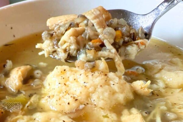 Turkey and wild rice soup with homemade soup dumplings - real recipes from LittleCooksReadingBooks