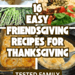 collage of simple Thanksgiving side dish recipes for easy Friendsgiving recipes for a friend fall party