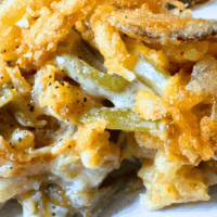 Best Updated Green Bean Casserole best green bean casserole recipe on a holiday plate