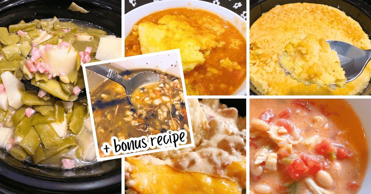 collage of Friendsgiving crockpot recipes for Thanksgiving