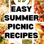 19 Crowd Pleasing Summer Picnic Recipes for Crowds - collage of summertime recipes for picnic party