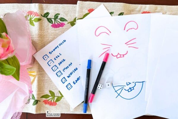 Low Prep Roll-a-Bunny Easter Game With Supplies You Have At Home
