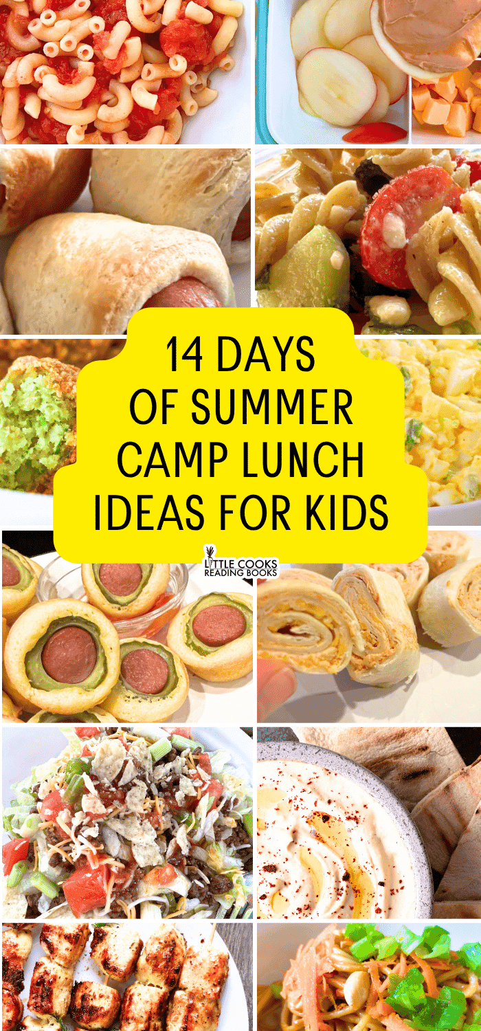 14 Easy Summer Camp Lunch Ideas for Kids Summer Snacks collage of different lunch box recipes and bento box ideas for easy summer camp lunch ideas for kids summer snacks