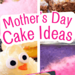 Easy Mother's Day Cake Ideas collage of cakes for mom