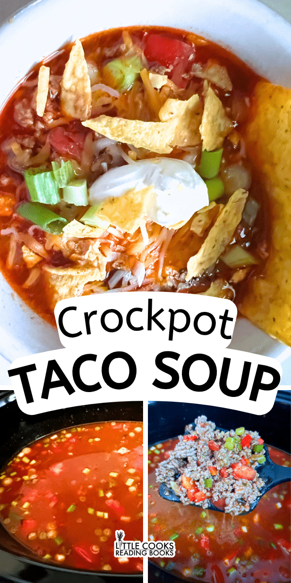 Best Crock Pot Taco Soup Recipe homestyle southwest taco soup in crockpot with taco toppings