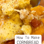 homemade drop dumplings with cornbread