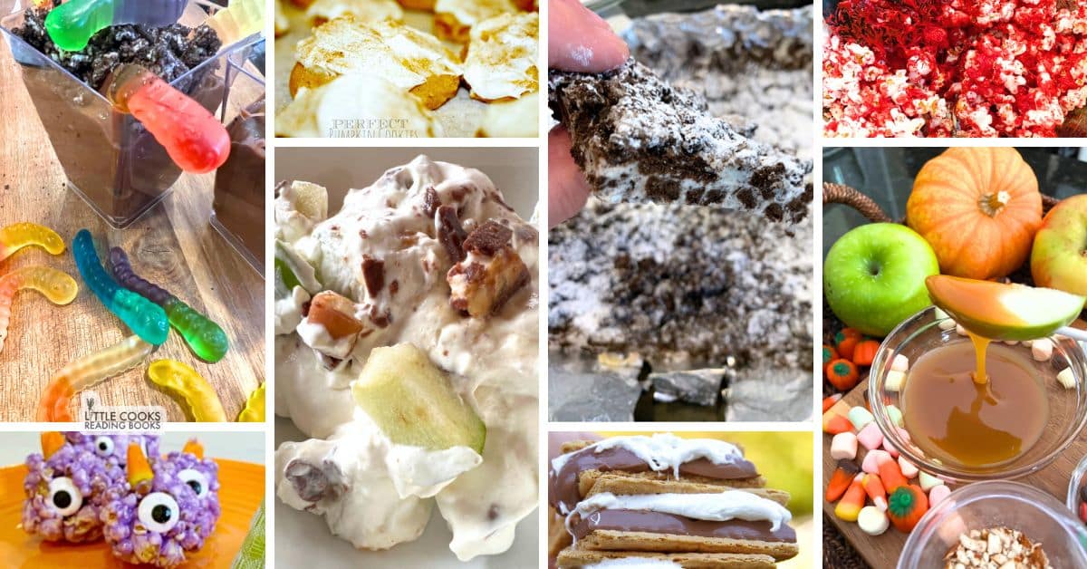 Halloween Desserts & Treats for Party Food Ideas for Fall Recipes - collage of Halloween recipes
