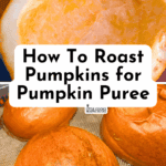 how to roast pumpkins for pumpkin puree - baked sugar pumpkins on cooking sheet for a homemade puree recipe